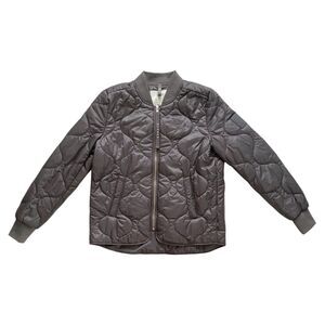 CLOSED Brand Womens Short Quilted Zip-Up Jacket Water Repellent Gray Size Small